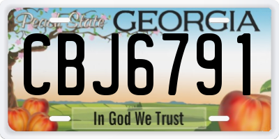 GA license plate CBJ6791