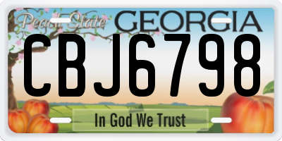 GA license plate CBJ6798