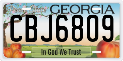 GA license plate CBJ6809