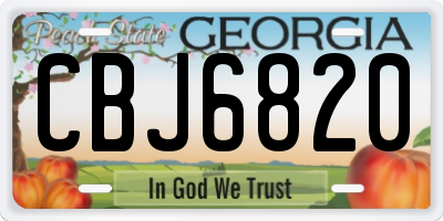 GA license plate CBJ6820