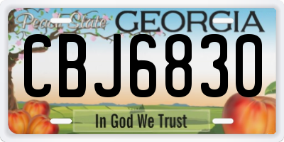 GA license plate CBJ6830