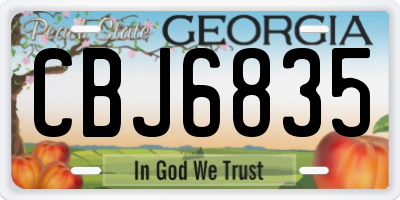 GA license plate CBJ6835