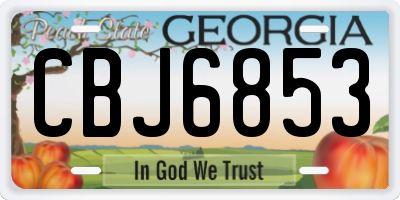GA license plate CBJ6853