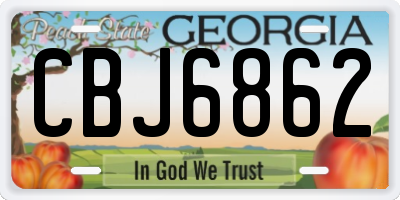 GA license plate CBJ6862