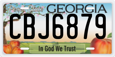 GA license plate CBJ6879