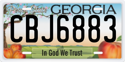 GA license plate CBJ6883