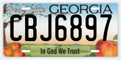 GA license plate CBJ6897