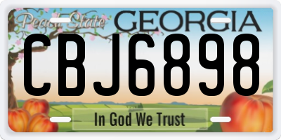 GA license plate CBJ6898