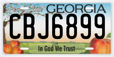 GA license plate CBJ6899