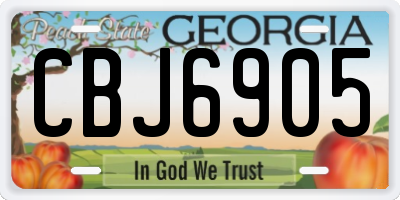 GA license plate CBJ6905