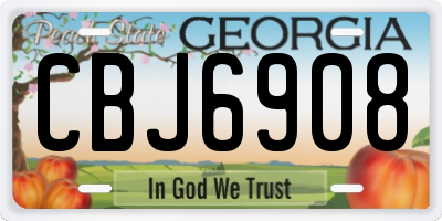 GA license plate CBJ6908