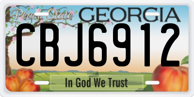 GA license plate CBJ6912