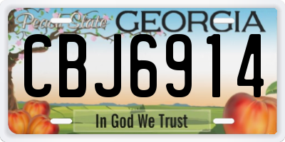 GA license plate CBJ6914