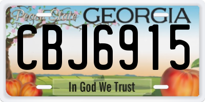 GA license plate CBJ6915