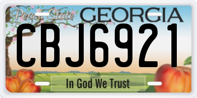 GA license plate CBJ6921