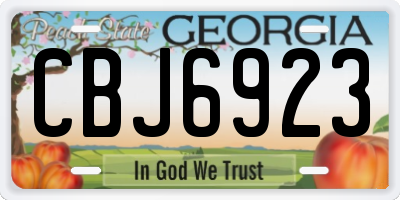 GA license plate CBJ6923