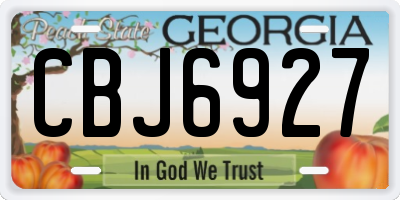 GA license plate CBJ6927