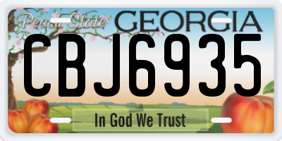 GA license plate CBJ6935