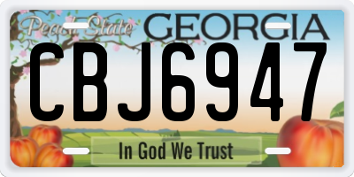 GA license plate CBJ6947