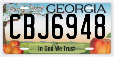 GA license plate CBJ6948