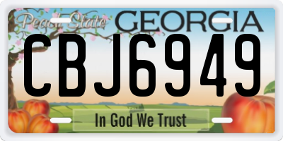 GA license plate CBJ6949