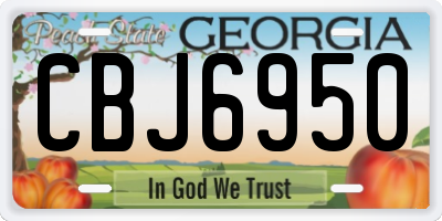 GA license plate CBJ6950