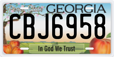 GA license plate CBJ6958