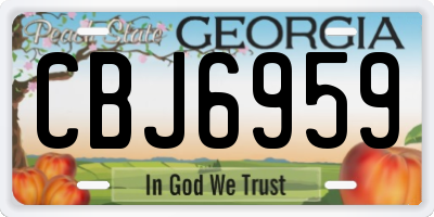 GA license plate CBJ6959