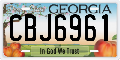 GA license plate CBJ6961