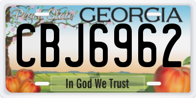 GA license plate CBJ6962