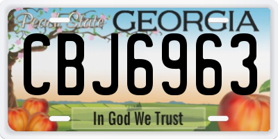 GA license plate CBJ6963