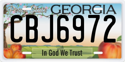 GA license plate CBJ6972