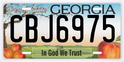 GA license plate CBJ6975