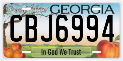 GA license plate CBJ6994