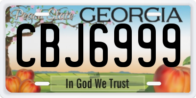 GA license plate CBJ6999