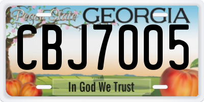 GA license plate CBJ7005