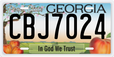 GA license plate CBJ7024