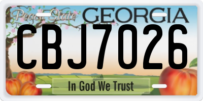 GA license plate CBJ7026