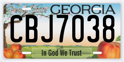 GA license plate CBJ7038