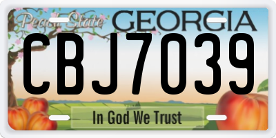 GA license plate CBJ7039