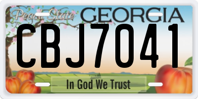 GA license plate CBJ7041