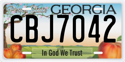 GA license plate CBJ7042