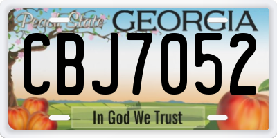GA license plate CBJ7052