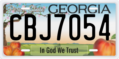 GA license plate CBJ7054