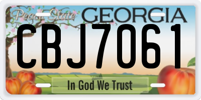 GA license plate CBJ7061
