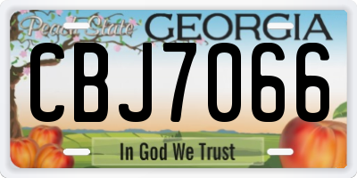 GA license plate CBJ7066