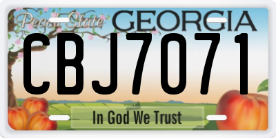 GA license plate CBJ7071