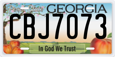 GA license plate CBJ7073