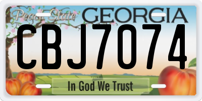 GA license plate CBJ7074