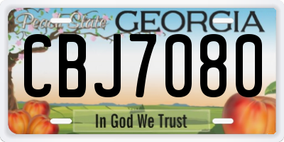 GA license plate CBJ7080